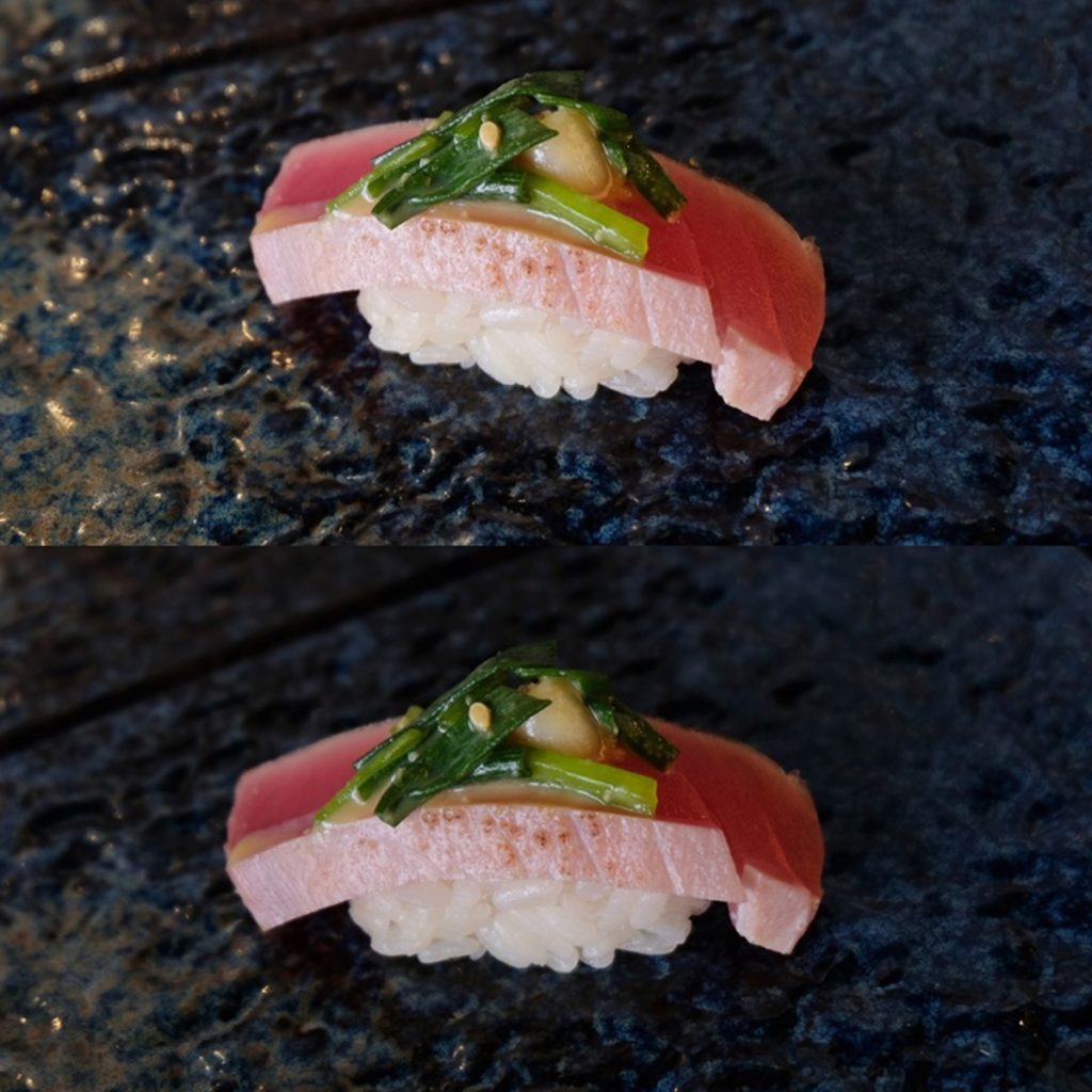 ซูชิทูน่าเนงินูตะ (Yellowfin Tuna Negi Nuta Sushi)